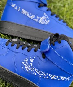 Blue and White Bandana Custom Air Force 1