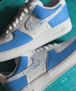 Blue Flowers Custom Air Force 1