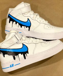 Blue with Black Shadow Drip Custom Air Force 1