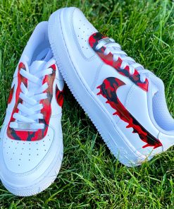 Camo Red and Black Drip Custom Air Force 1