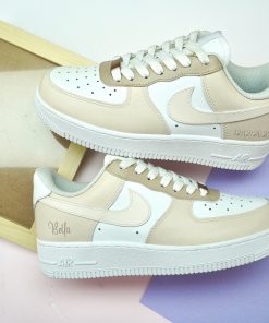 Beige Cream Custom Air Force 1