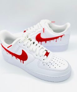 Red Dripping Swoosh Custom Air Force 1