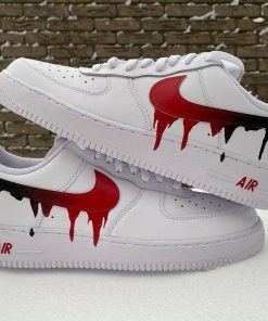 Aqua Red Drip Custom Air Force 1