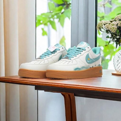 Cyan Blue Landscape Custom Air Force 1