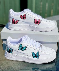 Pink Blue Butterfly Custom Air Force 1