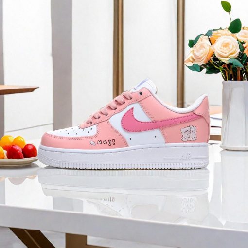 Pink Two Bears Custom Air Force 1