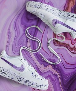 Custom Air Force 1 Purple Lila Splatters