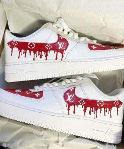 Red LV Drip Custom Air Force 1