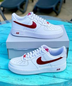 Swoosh Red Custom Air Force 1