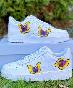 Yellow Purple Butterfly Custom Air Force 1