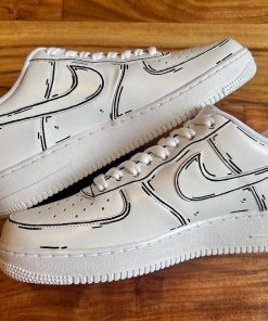 Black And White Cartoon Custom Air Force 1