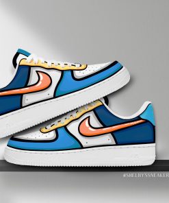 Cartoon Bold Blue Custom Air Force 1