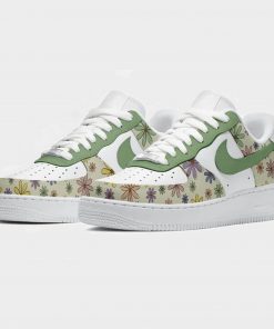 Green Beige Floral Custom Air Force 1