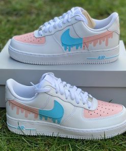 Peach Blue Drip Custom Air Force 1