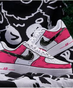 Custom Hot Pink Outlined Air Force 1