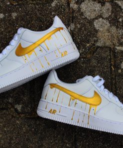 Golden Swoosh Drip Custom Air Force 1