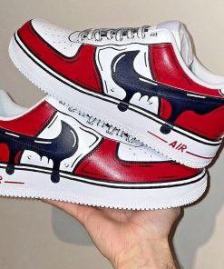 Red Cartoon Style Custom Air Force 1