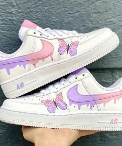 Pink Butterflies Drip Custom Air Force 1