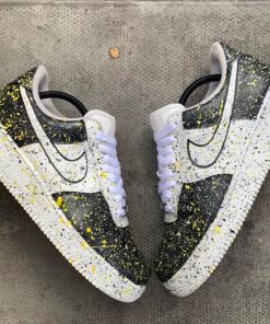 Black Yellow Splattered Custom Air Force 1