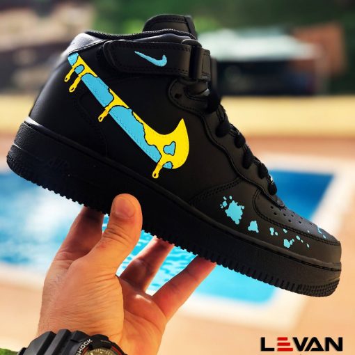 Blue Yellow Drip Custom Air Force 1