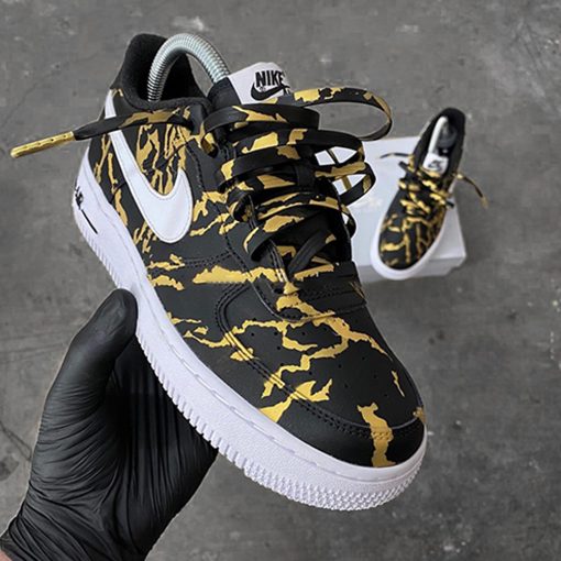 Gold Black Marble Custom Air Force 1