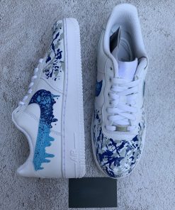 Grey Blue Swoosh Custom Air Force 1