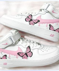 Butterflies Pink Drip Custom Air Force 1