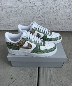 Green Brown Painted Custom Air Force 1