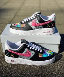 Kaws Rainbow Color Custom Air Force 1, Hand Painted Sneaker, Custom Shoes, Custom Sneaker