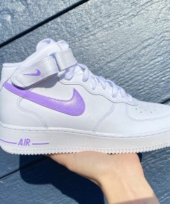 Lavender Light Purple Swoosh Check Custom Air Force 1