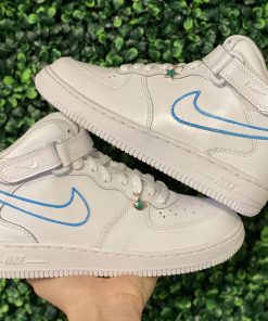 Blue Outline Check Custom Air Force 1