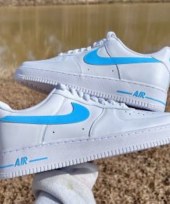 Blue Swoosh Check Custom Air Force 1