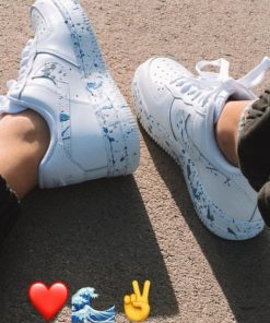 Blue Gray Splatter Custom Air Force 1