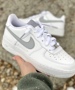 Gray Swoosh Tongue Custom Air Force 1