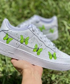 Lime Butterflies Splatter Custom Air Force 1