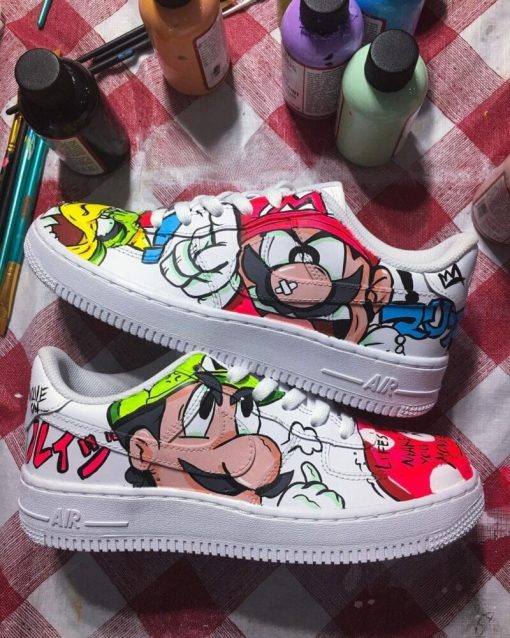 Mario Hand Painted Custom Air Force 1