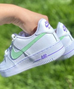 Mint Lavender Swoosh Check Custom Air Force 1