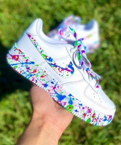 Neon Splatter Swoosh Custom Air Force 1