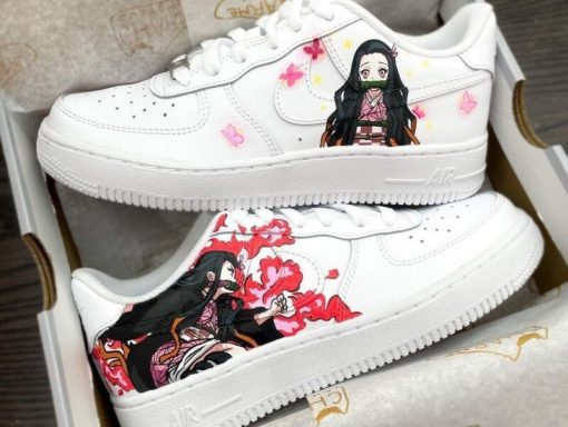 Nezuko Hand Painted Custom Air Force 1