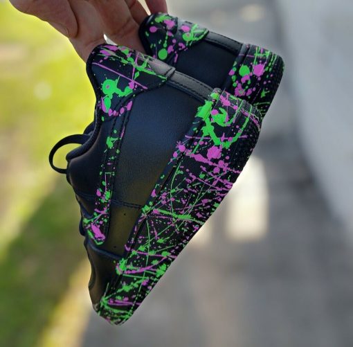 Green Pink Splatter Custom Air Force 1