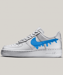 Blue Swoosh Dripping Custom Air Force 1