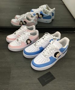 Couple Pink Blue Custom Air Force 1