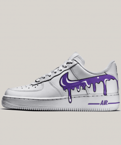 Purple Swoosh Dripping Custom Air Force 1