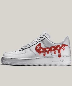 Red LV Dripping Custom Air Force 1