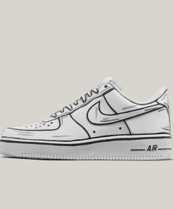 Black Grey Sketch Custom Air Force 1