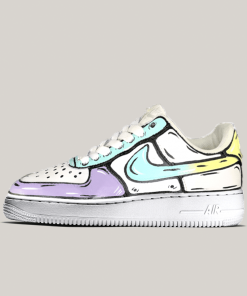 Yellow Purple Sketch Custom Air Force 1