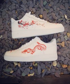 Red Dragon Flowers Custom Air Force 1