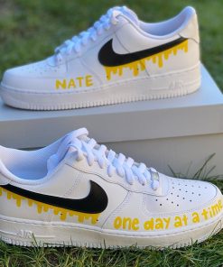 Black Yellow Dripping Customs Air Force 1