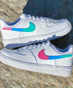 Pink Blue Green ombre Custom Air Force 1