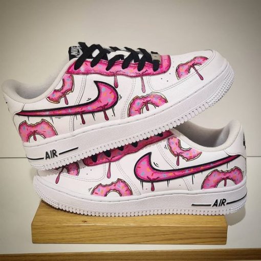 Pink Donut Painted Custom Air Force 1